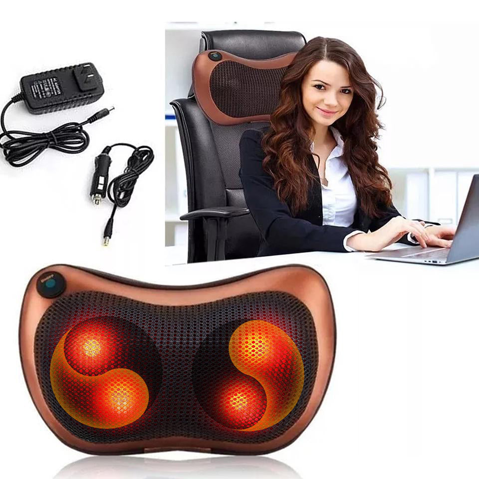 Cojin de Masaje Shiatsu con esferas y Calor para Auto y Oficina