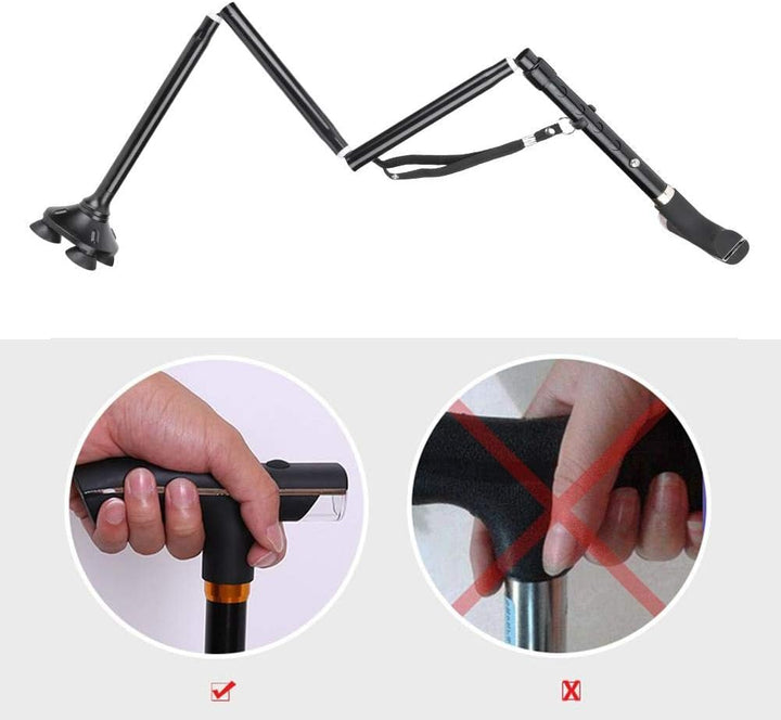 Bastón Plegable Con Luz Seguridad Y Visibilidad Adultos