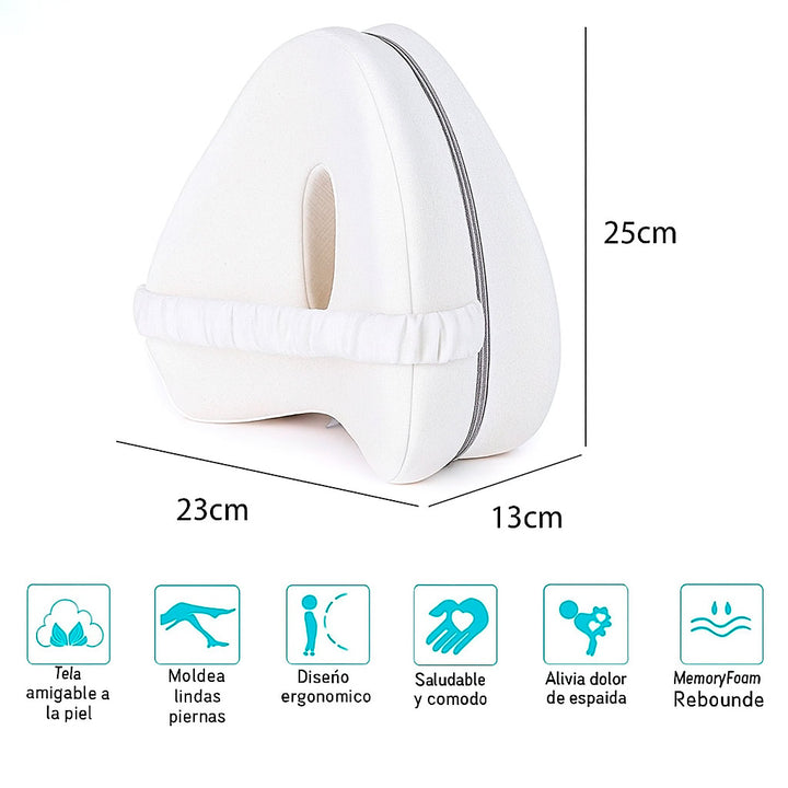 Almohada Ortopedica Viscoelastica para Rodillas con Sujetador Elastico