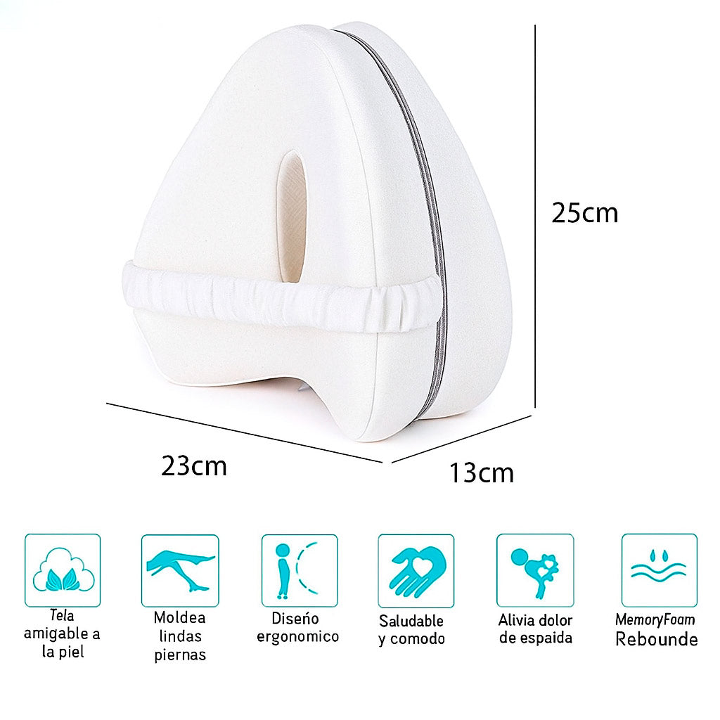 Almohada Ortopedica Viscoelastica para Rodillas con Sujetador Elastico