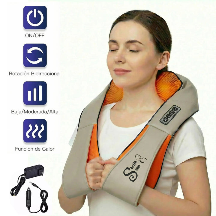 Masajeador Cervical Shiatsu Stetik Slim con Calor | Casa y Auto
