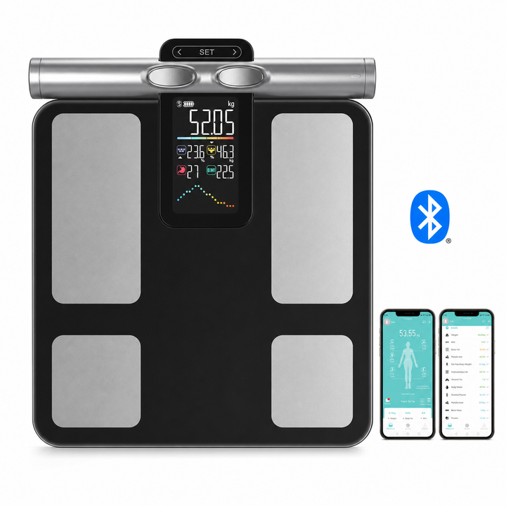 Balanza Inteligente Euromar G78-BT con 8 Electrodos y Bluetooth | Bioimpedancia Corporal con App Fitdays