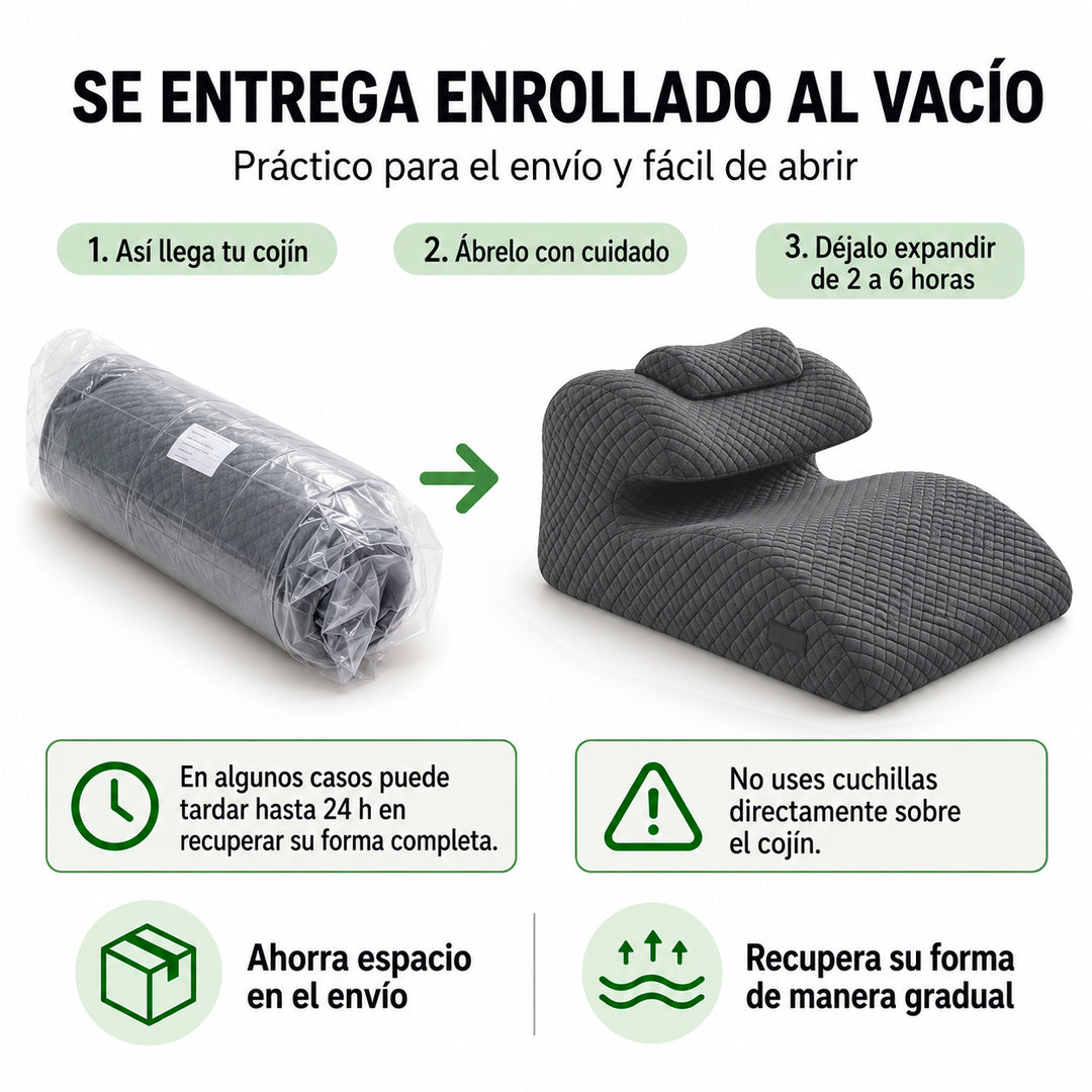 Almohada Ergonómica 4 en 1 Memory Foam con Soporte Cervical Desmontable