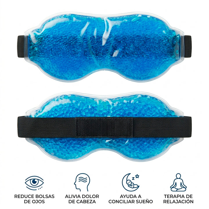 Antifaz de Gel Anticongelante para Ojos con Elástico Ajustable | Relax Frío para Bolsas, Hinchazón y Descanso