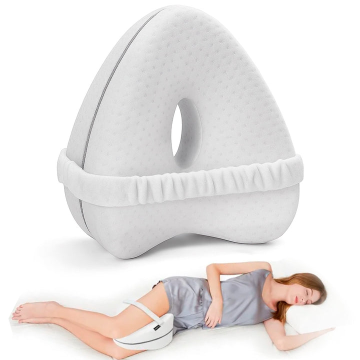 Almohada Ortopedica Viscoelastica para Rodillas con Sujetador Elastico