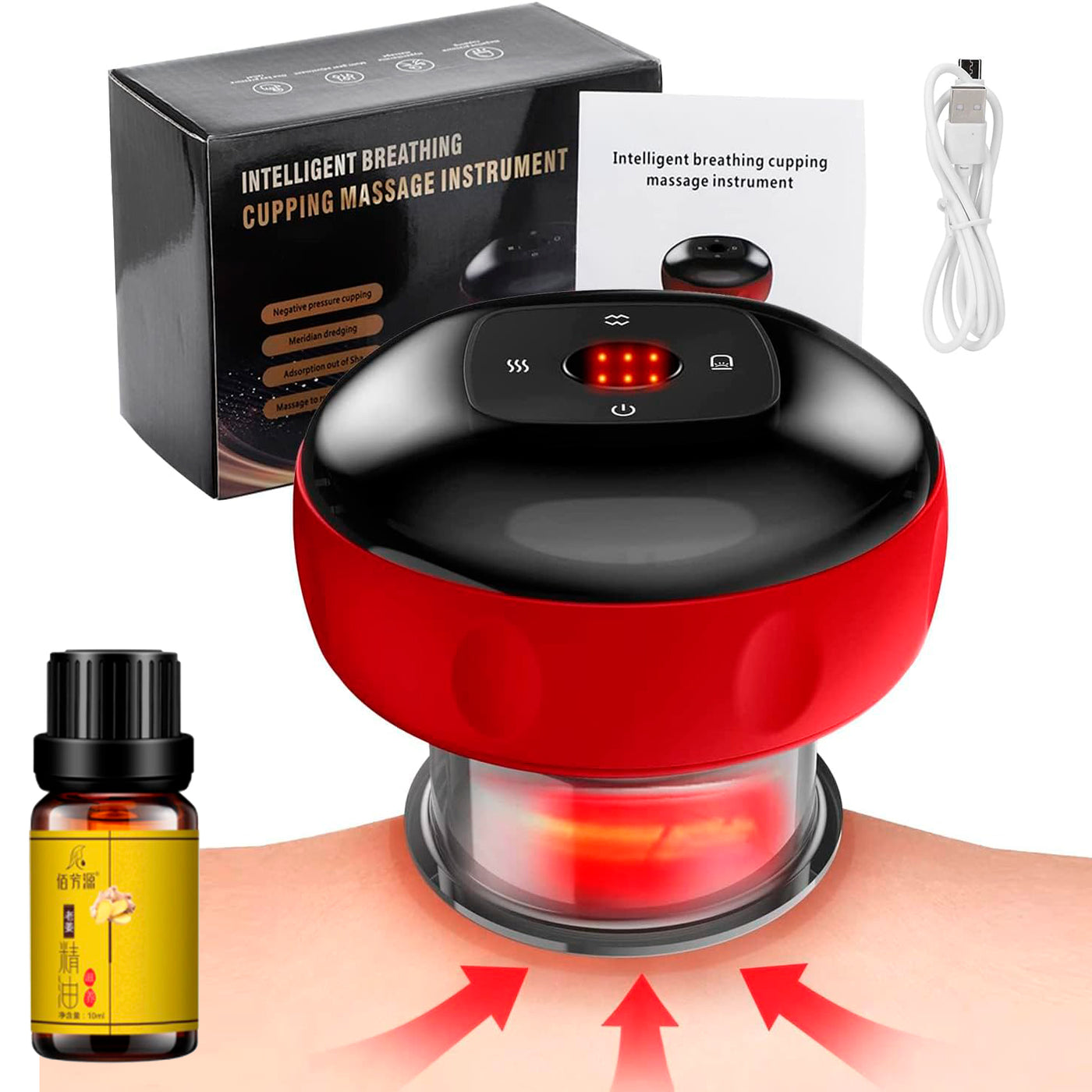 Ventosa Eléctrica en Inteligente con Terapia de Luz Roja