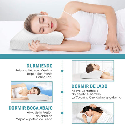 Almohada Cervical Memory Foam con Gel en forma de Mariposa con Funda de fibra de Bambú