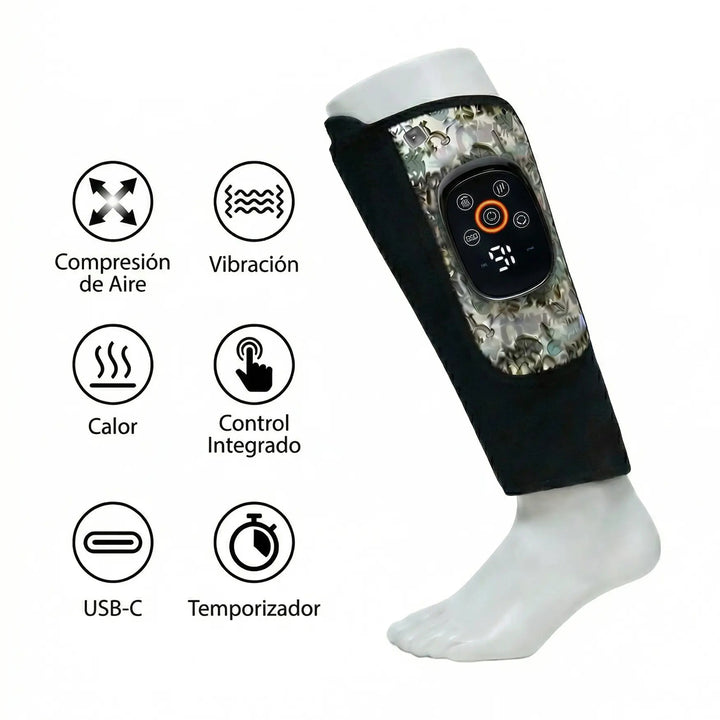 Masajeador de Pantorrilla (Calf Massager) con Compresión + Calor 4 Niveles (40–55°C) + Vibración | Recargable USB-C