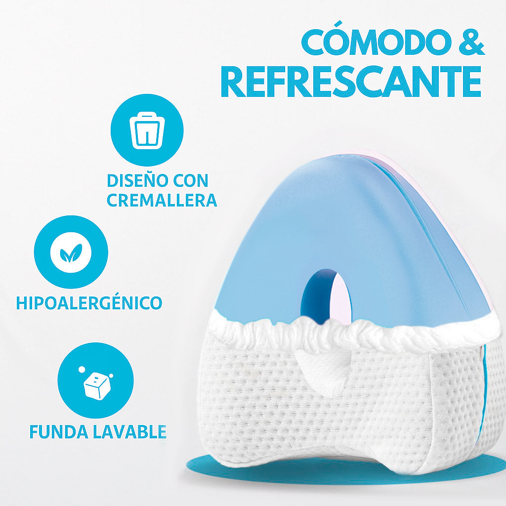 Almohada Ortopedica Viscoelastica para Rodillas con Sujetador Elastico