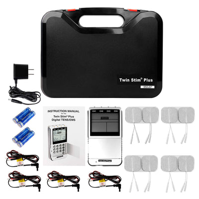 Twin Stim Plus - TENS/EMS Digital de 4 Canales y 8 Parches