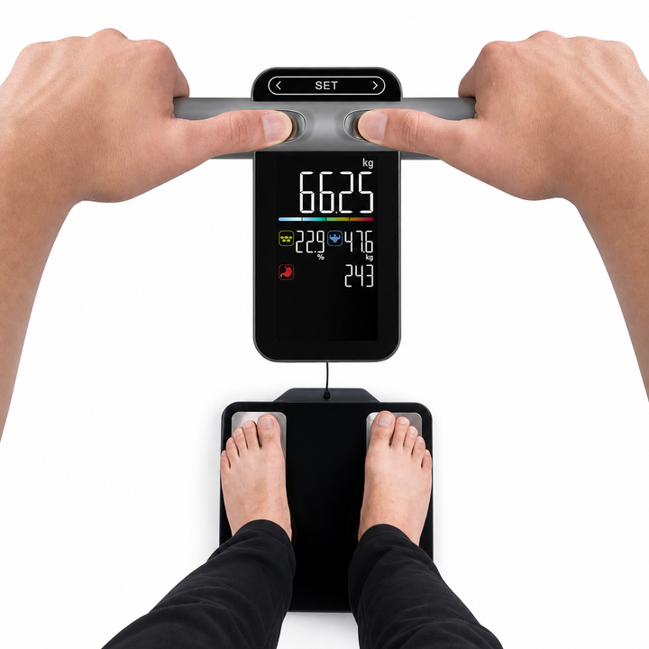 Balanza Inteligente Euromar G78-BT con 8 Electrodos y Bluetooth | Bioimpedancia Corporal con App Fitdays