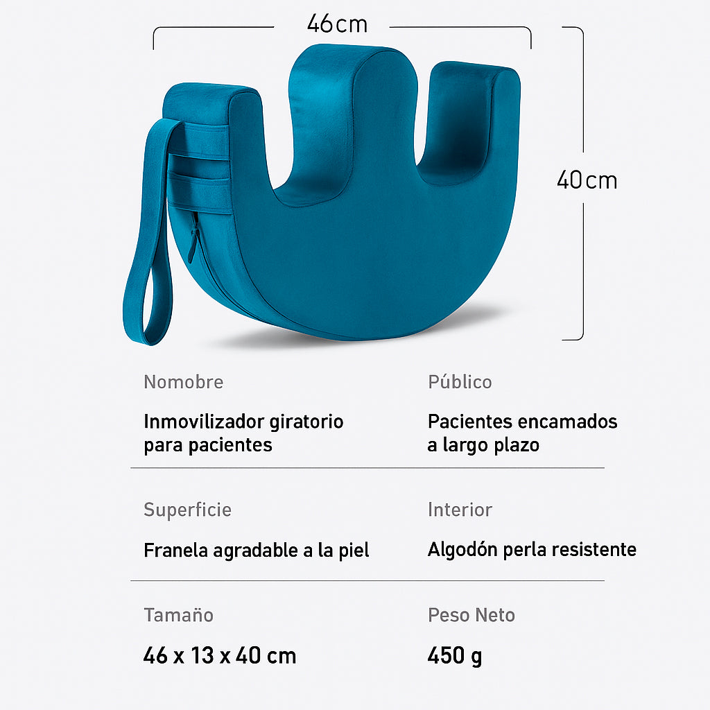 Cojín de Rotación Antiescaras con Correa de Sujeción | Almohada Inmovilizadora para Pacientes Postrados