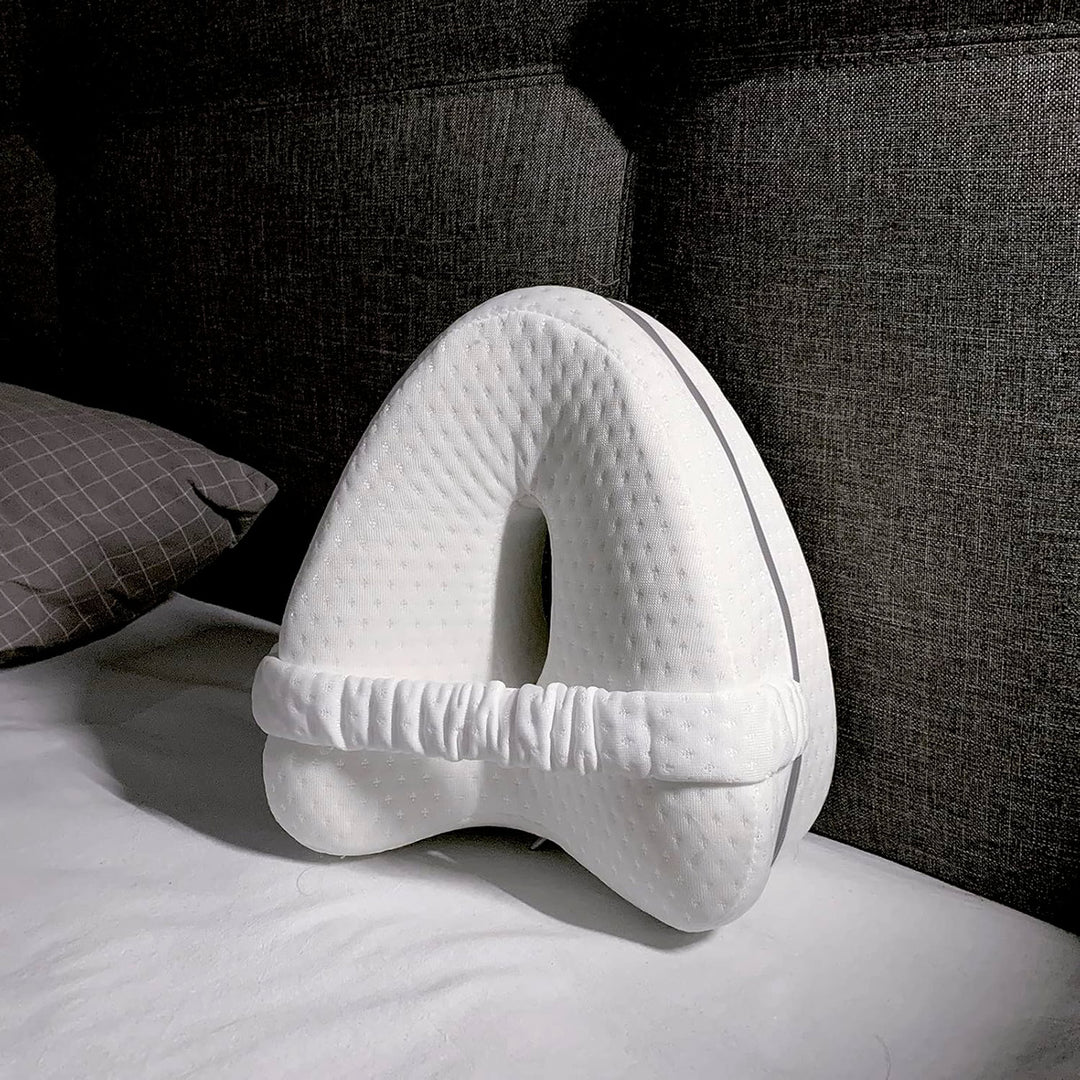 Almohada Ortopedica Viscoelastica para Rodillas con Sujetador Elastico