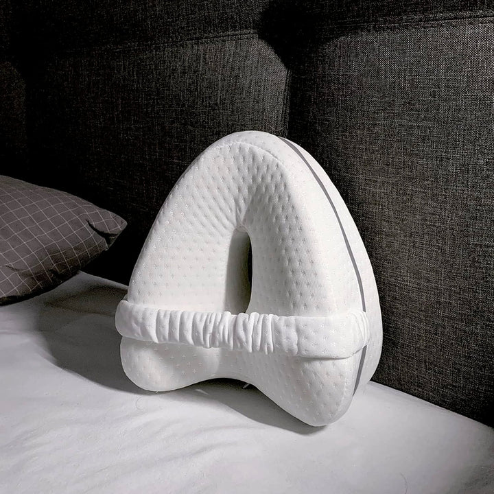 Almohada Ortopedica Viscoelastica para Rodillas con Sujetador Elastico