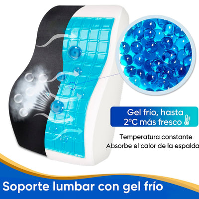 Cojin Respaldar Lumbar Viscoelástico con Gel y Funda