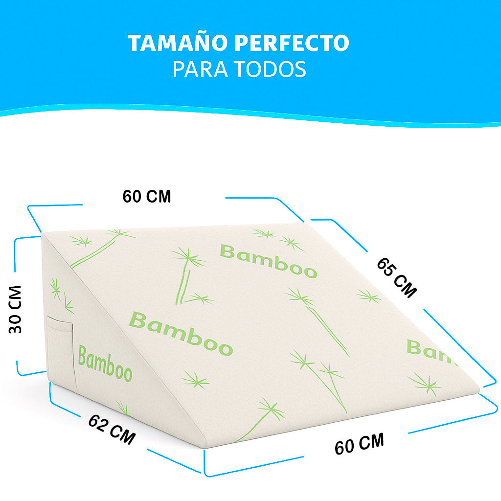 Almohada Antireflujo con Funda de fibra Bambú - Acidez y Apoyo Postoperatorio