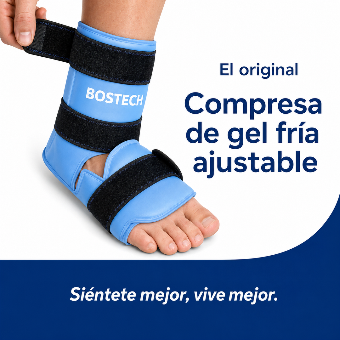 Compresa de Gel Frío para Tobillo y Pie | Reutilizable Anticongelante con Correas Ajustables