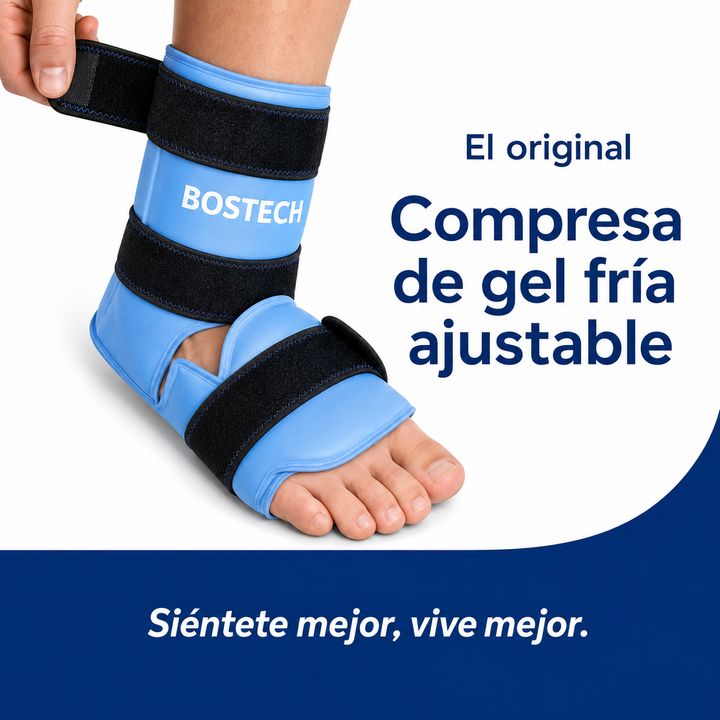 Compresa de Gel Frío para Tobillo y Pie | Reutilizable Anticongelante con Correas Ajustables