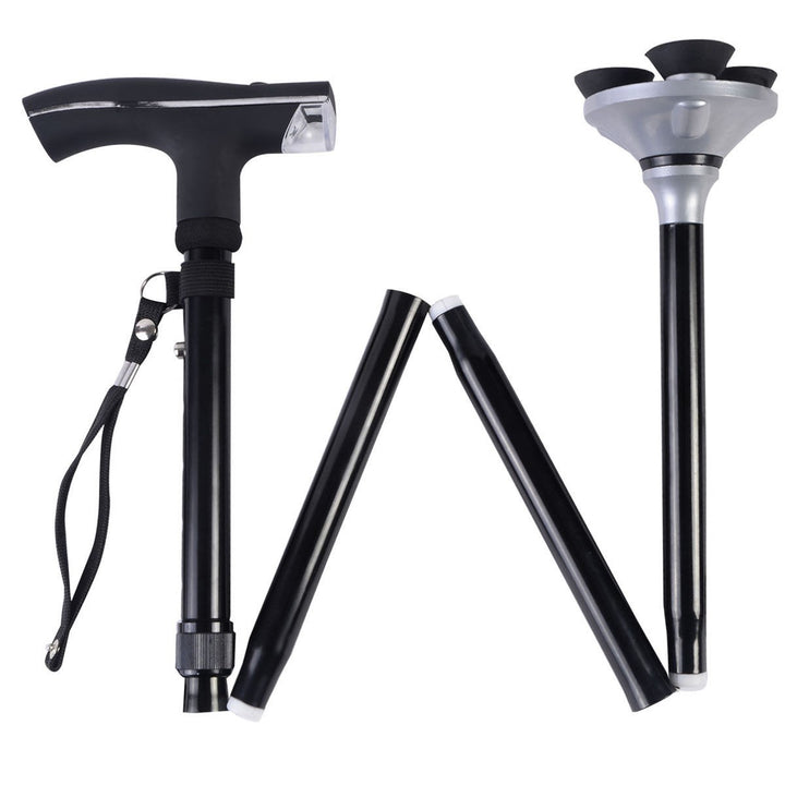 Bastón Plegable Con Luz Seguridad Y Visibilidad Adultos