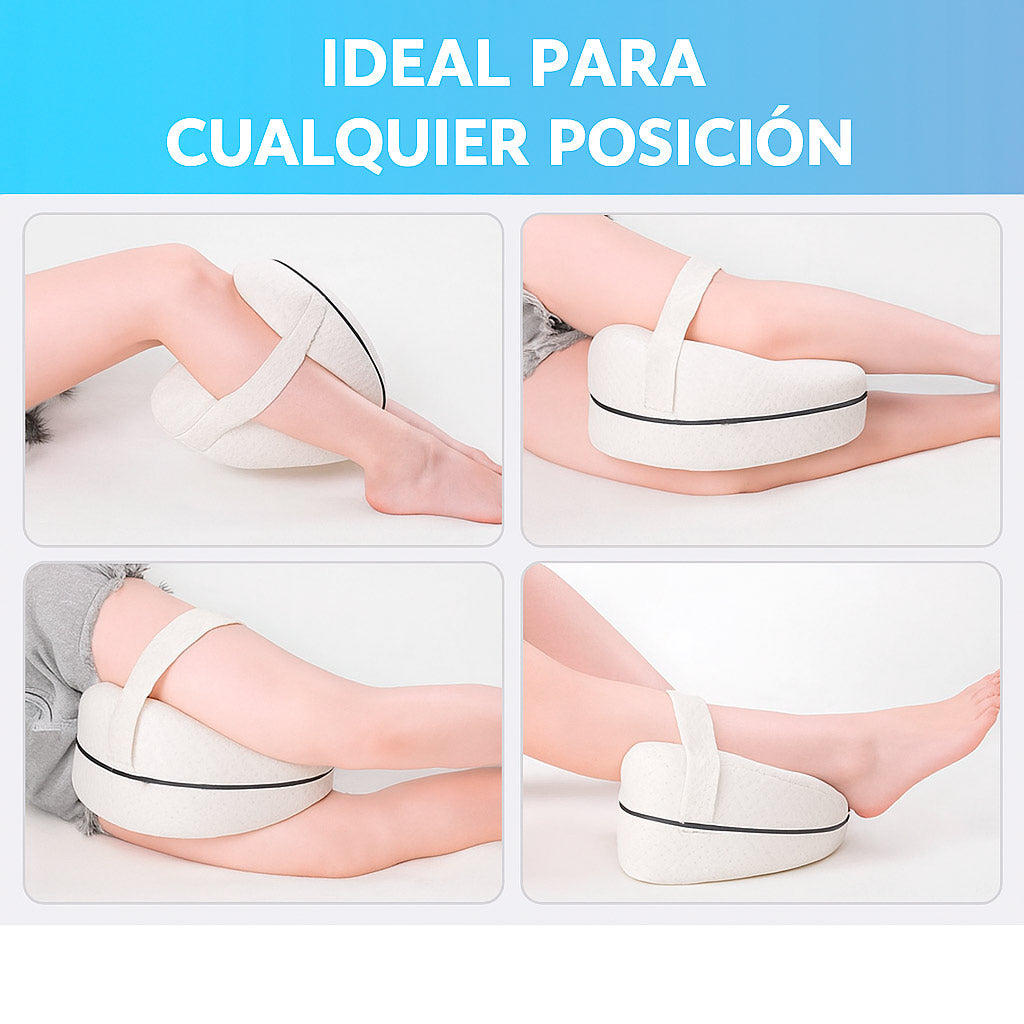 Almohada Ortopedica Viscoelastica para Rodillas con Sujetador Elastico