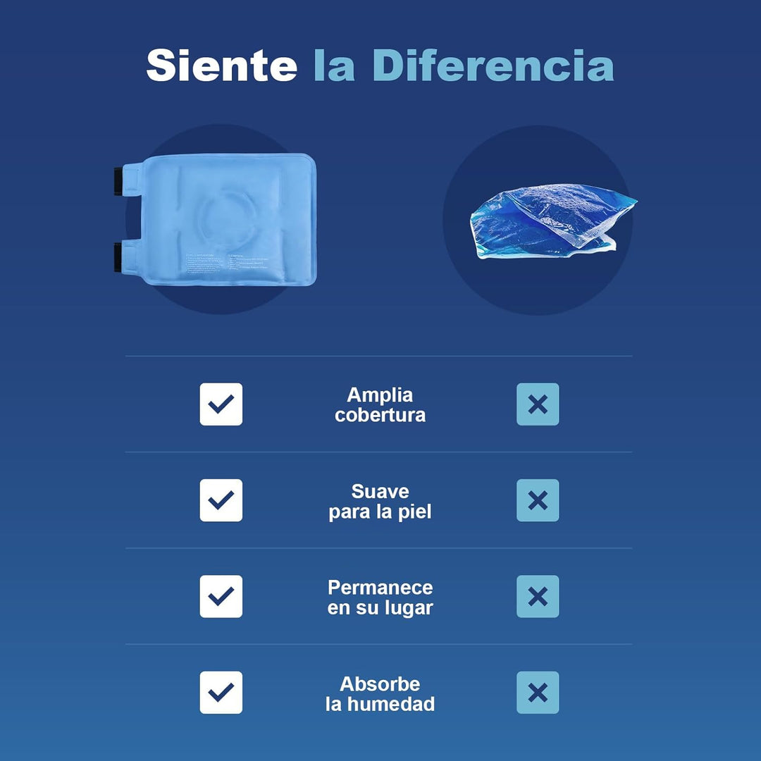 Compresa de Gel Frío para Rodilla y Codo con Anticongelante – Envoltura Reutilizable con Compresión y Correas Ajustables