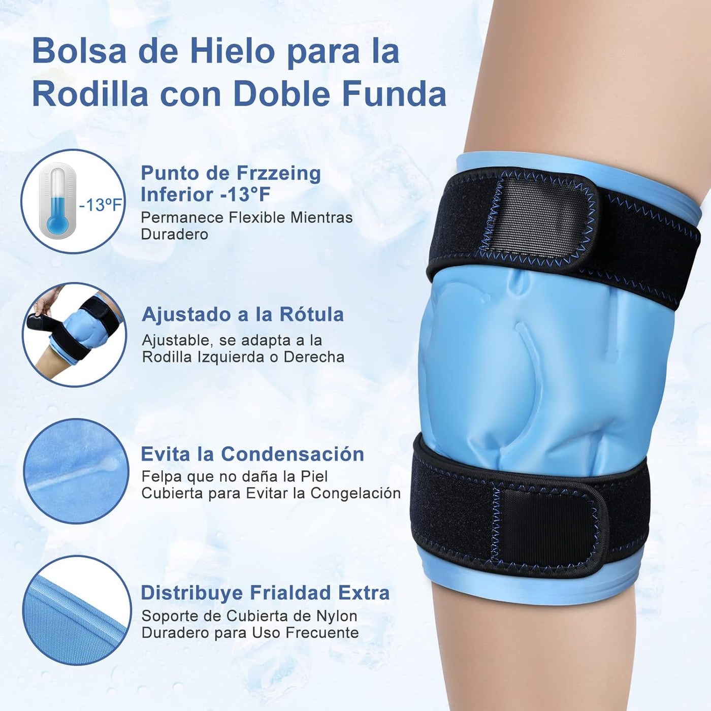 Compresa de Gel Frío para Rodilla y Codo con Anticogelante – Envoltura ...