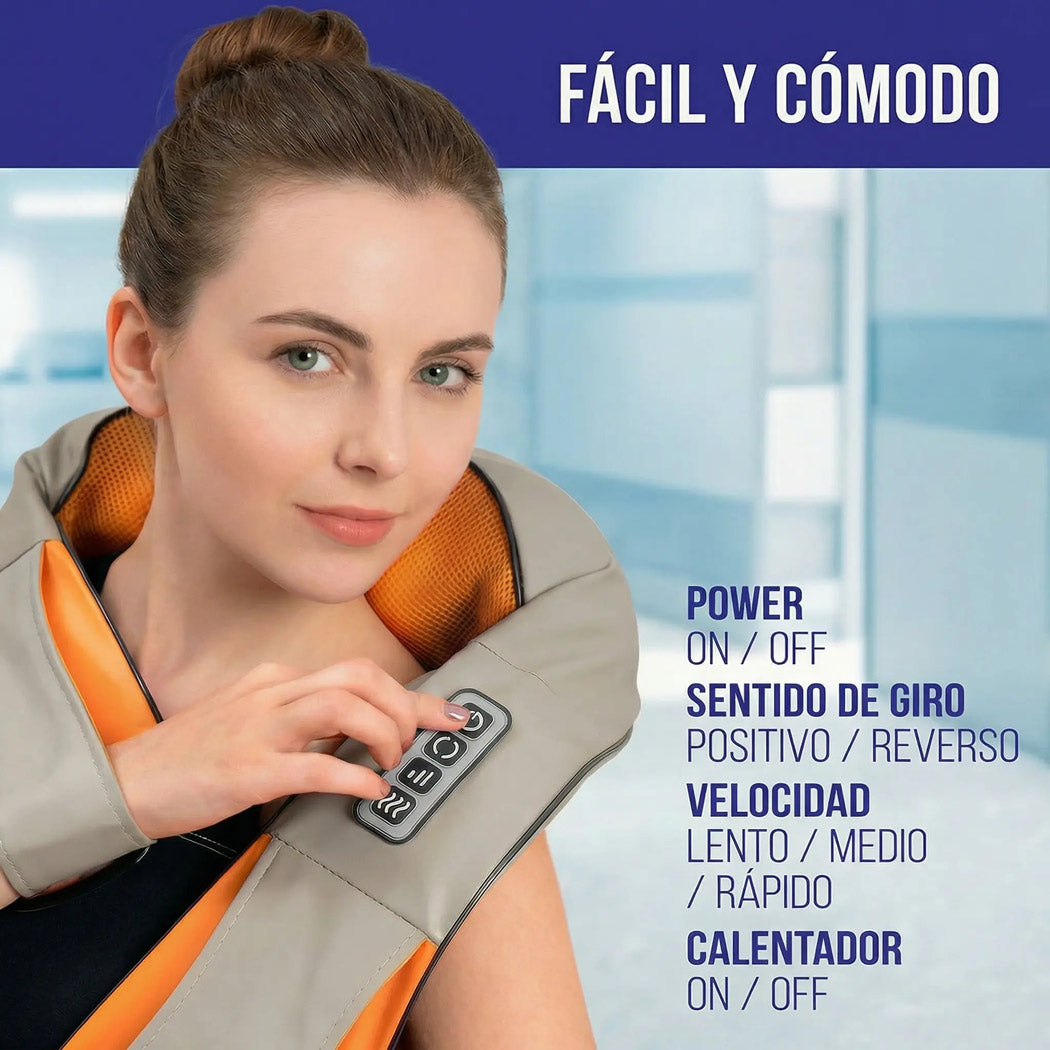 Masajeador Cervical Shiatsu Stetik Slim con Calor | Casa y Auto