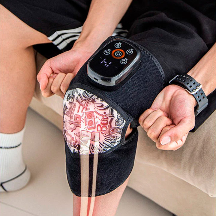 Masajeador 3 en 1 (Rodilla, Codo y Hombro) con Compresión de Aire + Calor 40–55°C + Vibración | Recargable USB-C