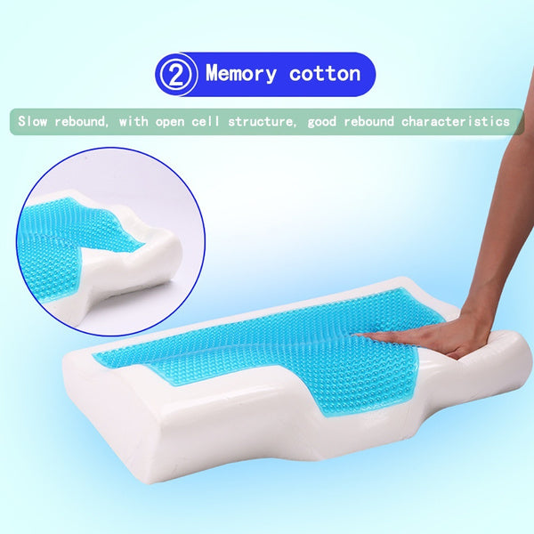 Almohada Cervical Memory Foam con Gel en forma de Mariposa con Funda de fibra de Bambú