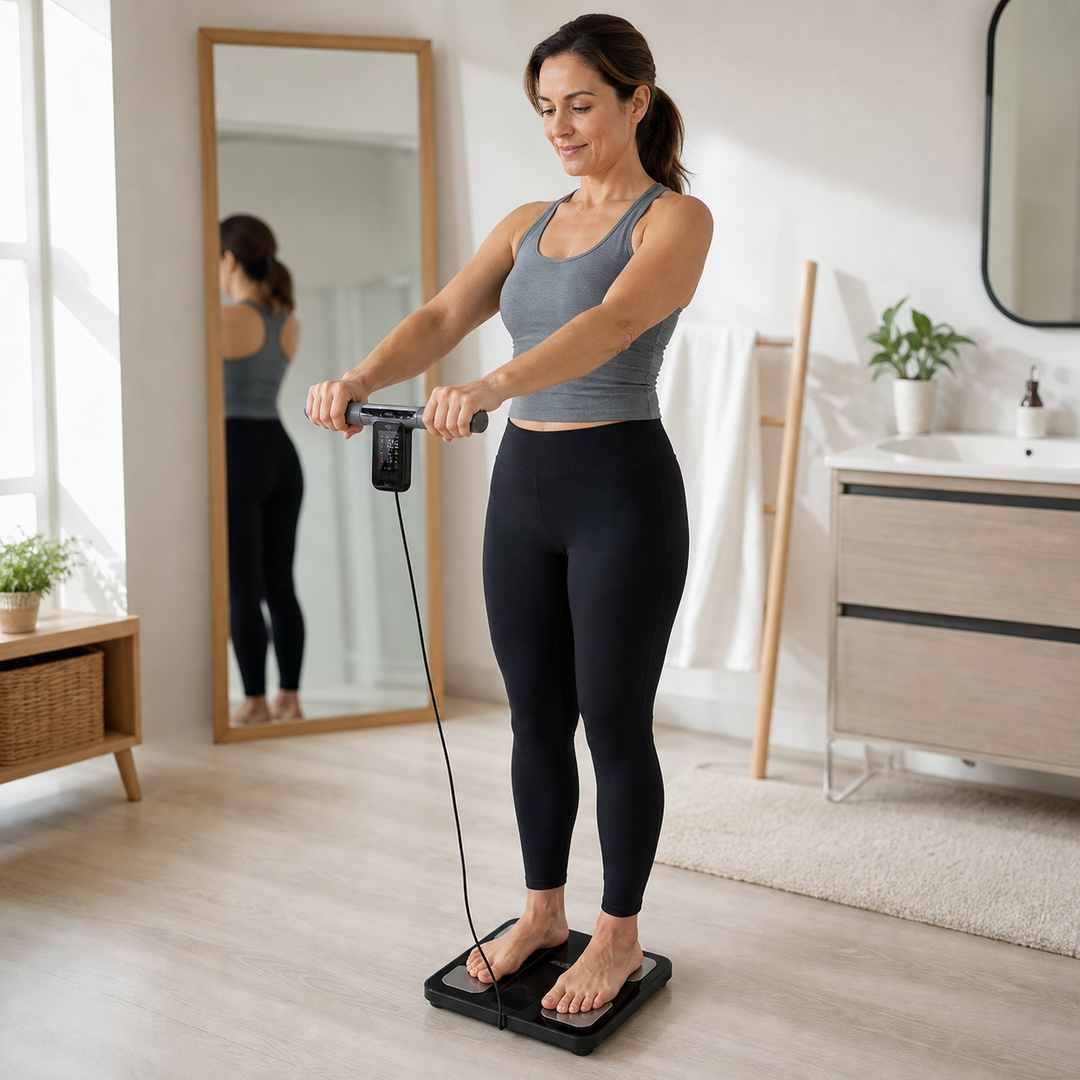 Balanza Inteligente Euromar G78-BT con 8 Electrodos y Bluetooth | Bioimpedancia Corporal con App Fitdays