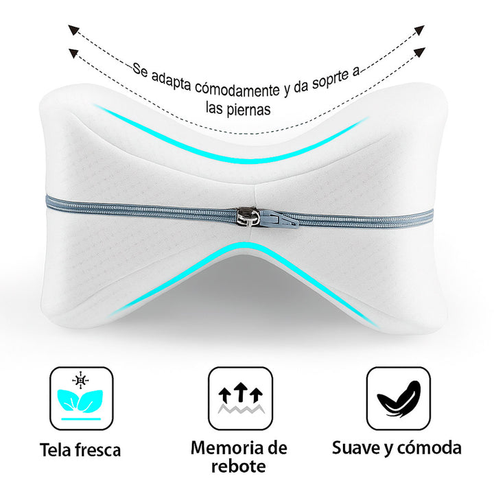 Almohada Ortopedica Viscoelastica para Rodillas con Sujetador Elastico