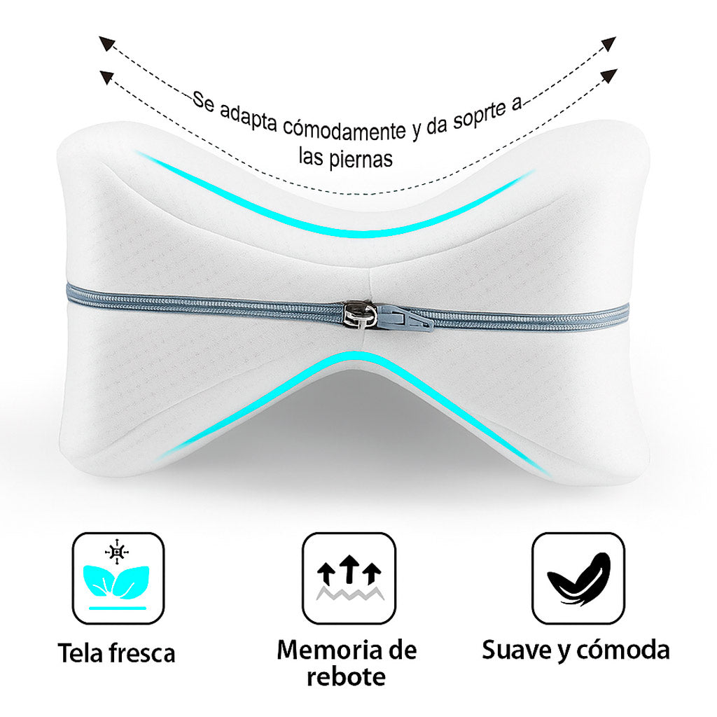 Almohada Ortopedica Viscoelastica para Rodillas con Sujetador Elastico