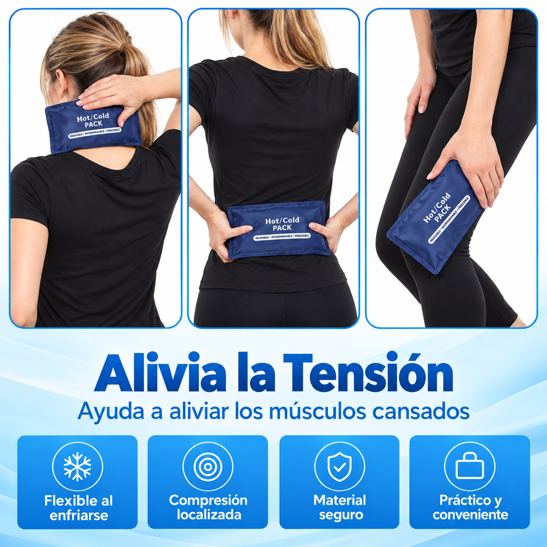 Compresa de Gel Frío y Calor Reutilizable Anticongelante 28 × 13 cm