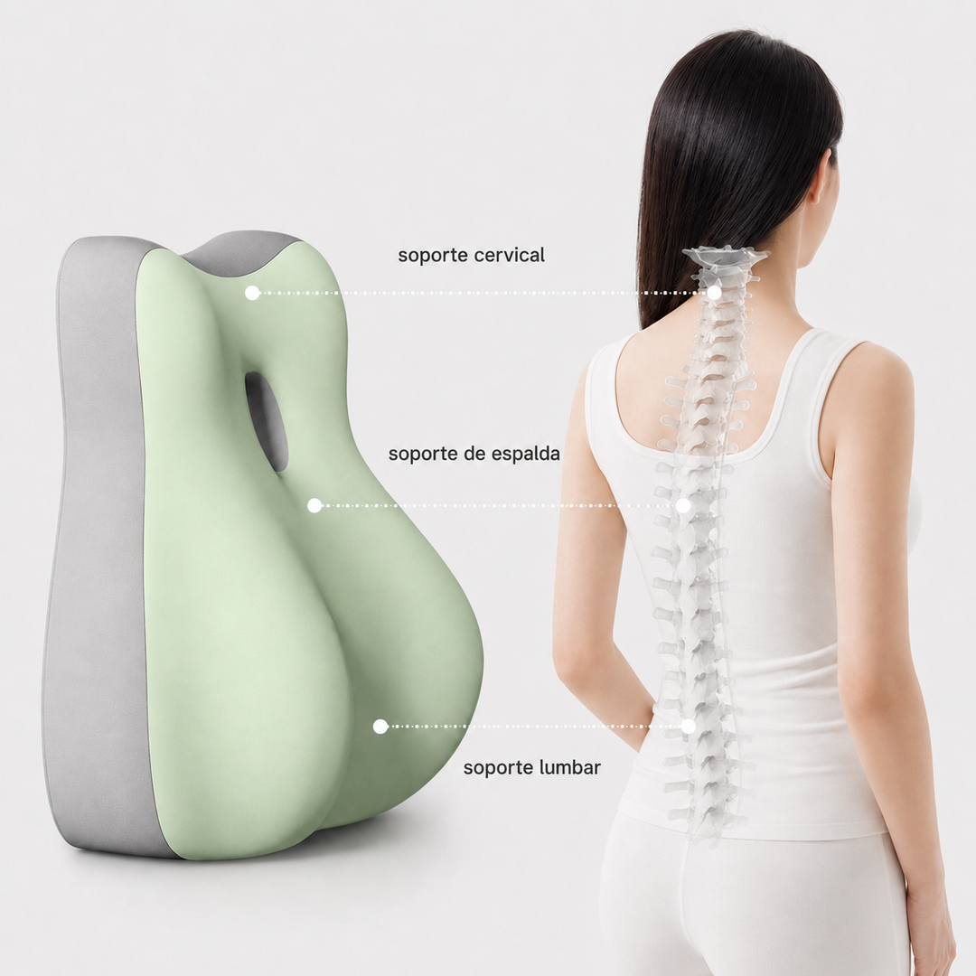 Cojín Multiflex Ergonómico de Espuma Viscoelástica para Espalda, Lumbar y Piernas