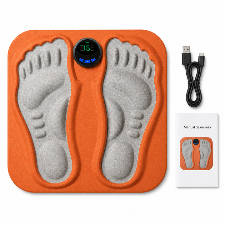 Electroestimulador de Pies EMS 3D Recargable | Tapete Masajeador con 6 Modos y 15 Intensidades