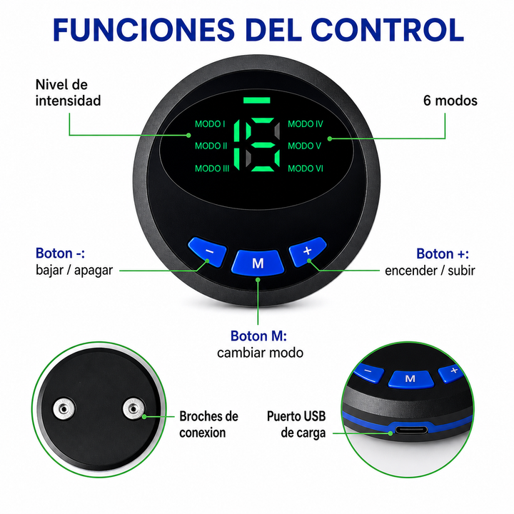 Electroestimulador de Pies EMS 3D Recargable | Tapete Masajeador con 6 Modos y 15 Intensidades