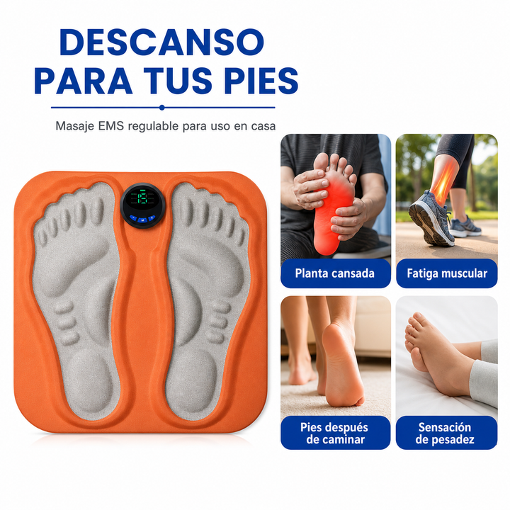 Electroestimulador de Pies EMS 3D Recargable | Tapete Masajeador con 6 Modos y 15 Intensidades