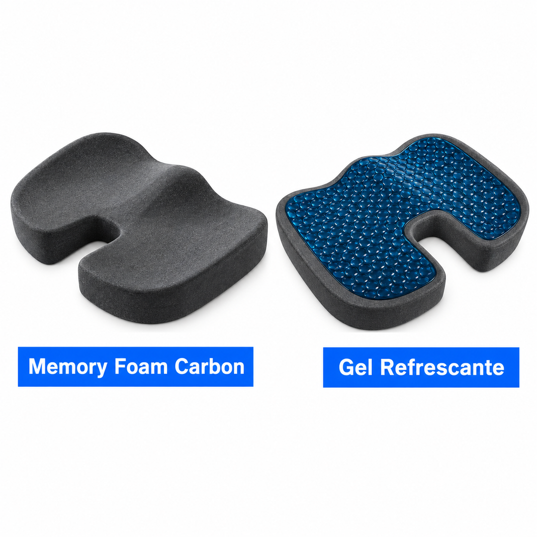 Cojín de Asiento con Gel Refrescante - Memory Foam Carbon