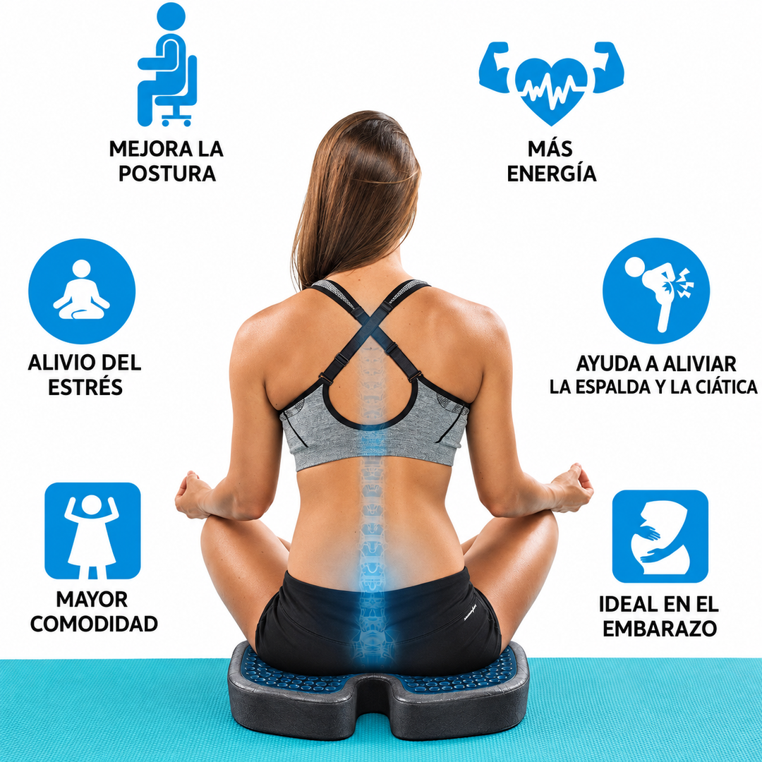 Cojín de Asiento con Gel Refrescante - Memory Foam Carbon