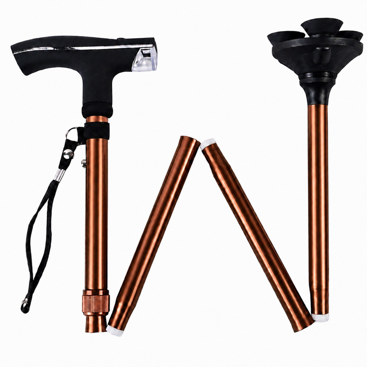 Bastón Plegable Con Luz Seguridad Y Visibilidad Adultos