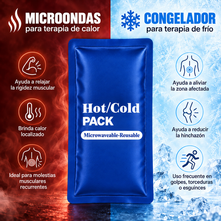 Compresa de Gel Frío y Calor Reutilizable Anticongelante 28 × 13 cm