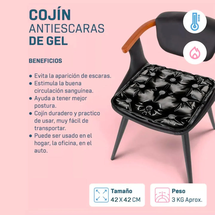 Cojín De Gel Con Sellos Antiescaras - Comodidad Y Salud