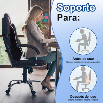 Cojin Respaldar Lumbar Viscoelástico con Gel y Funda