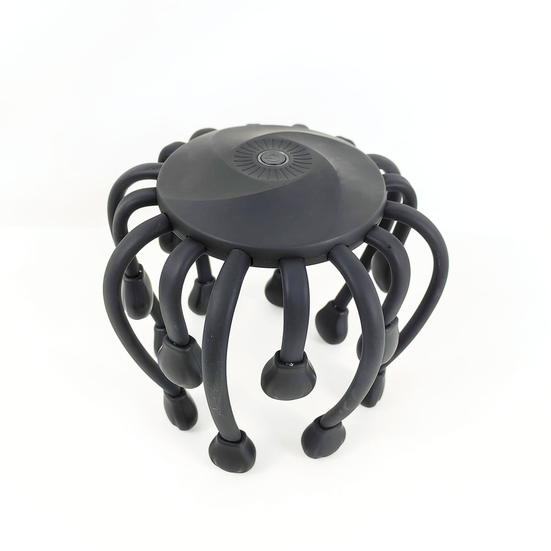 Masajeador de Cabeza 360° con Música Relajante, Bluetooth y 16 Dedos – 5 Modos de Vibración