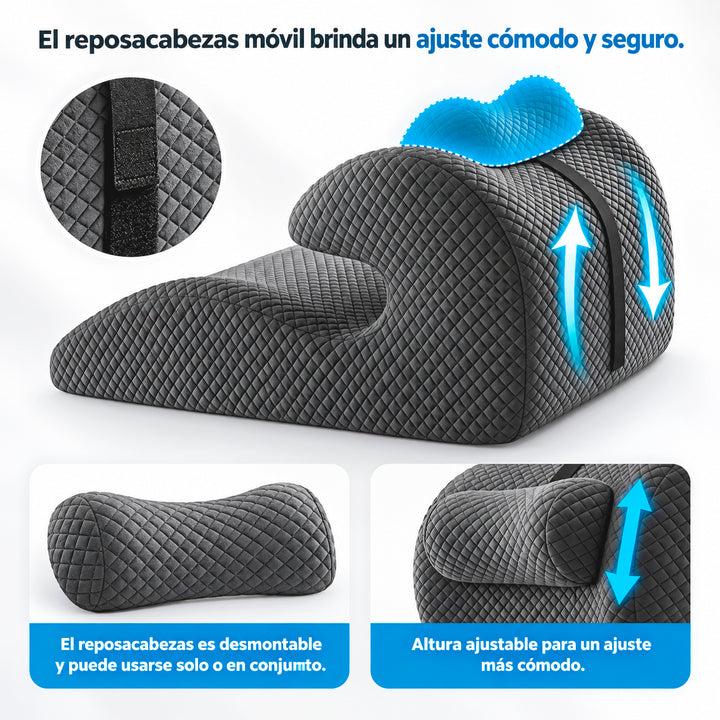 Almohada Ergonómica 4 en 1 Memory Foam con Soporte Cervical Desmontable