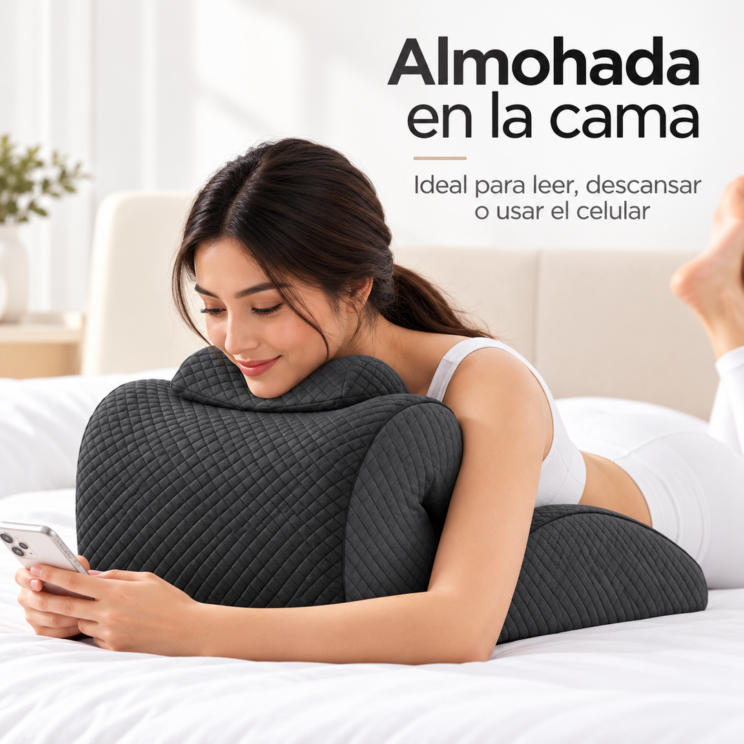 Almohada Ergonómica 4 en 1 Memory Foam con Soporte Cervical Desmontable
