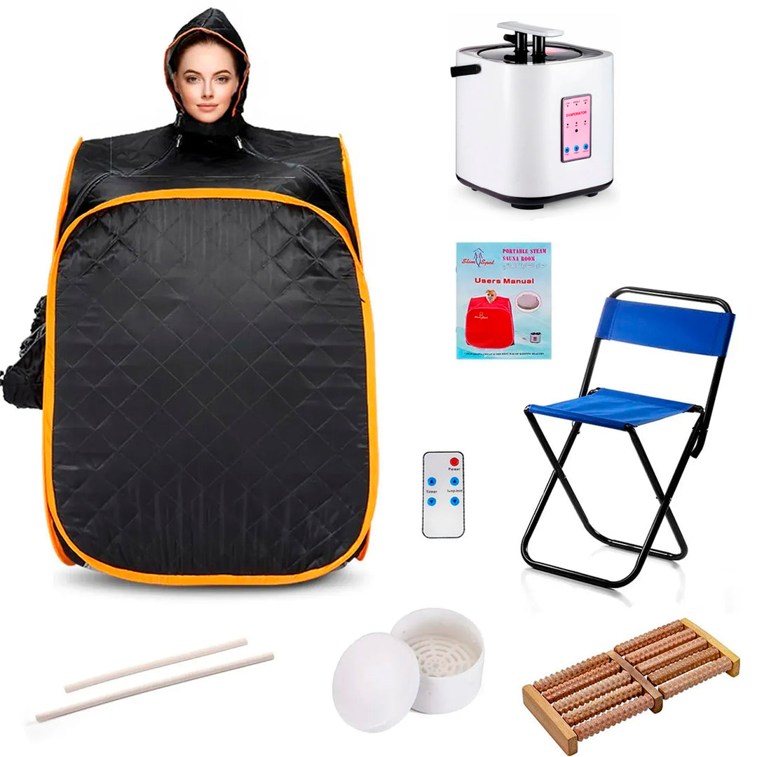 Sauna Portatil Plegable Premium - Sistema de Vapor con Control Remoto y Accesorios