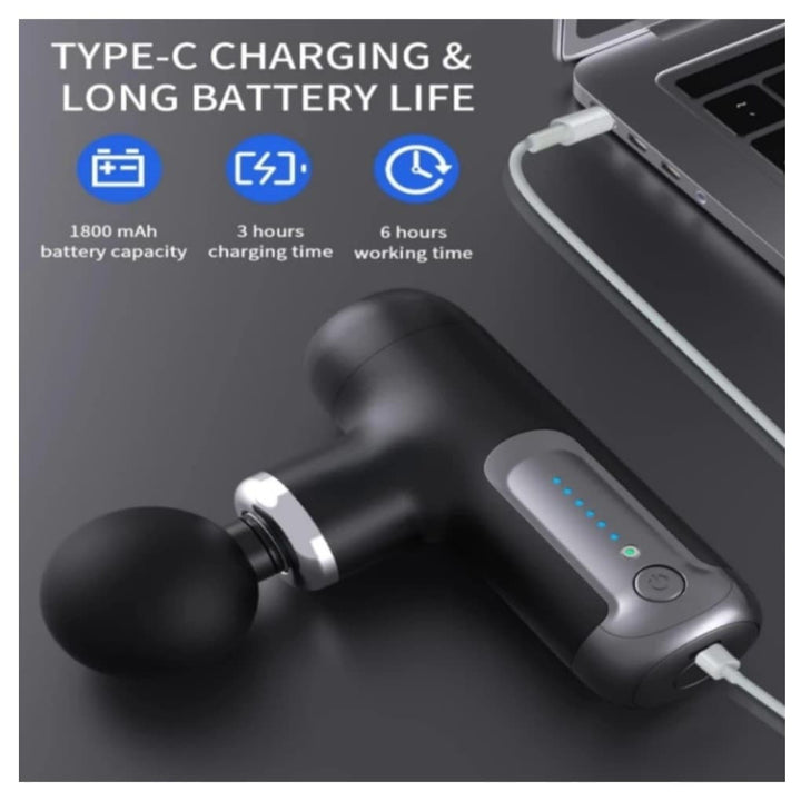Pistola de Masaje Muscular Compacta UNICARE BLD-307 | 6 Niveles y USB-C