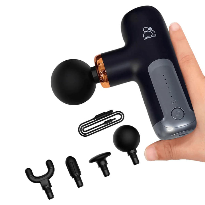 Pistola de Masaje Muscular Compacta UNICARE BLD-307 | 6 Niveles y USB-C