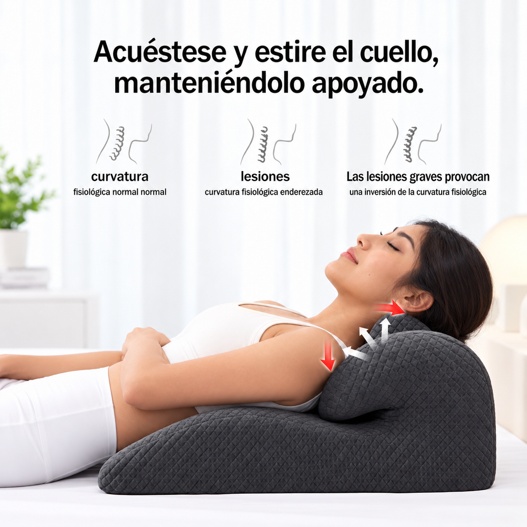 Almohada Ergonómica 4 en 1 Memory Foam con Soporte Cervical Desmontable